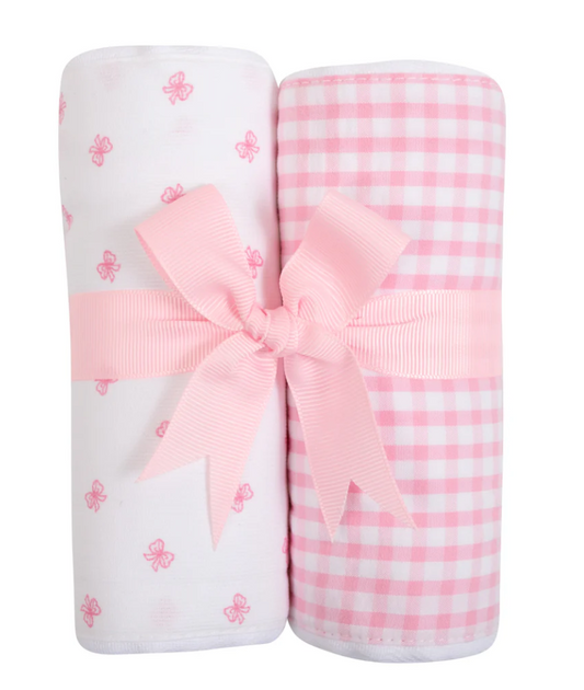 Pink Bow Set Of 2 Burps