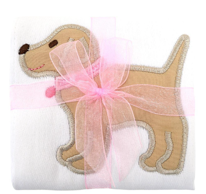 Pink Lab Applique Burp