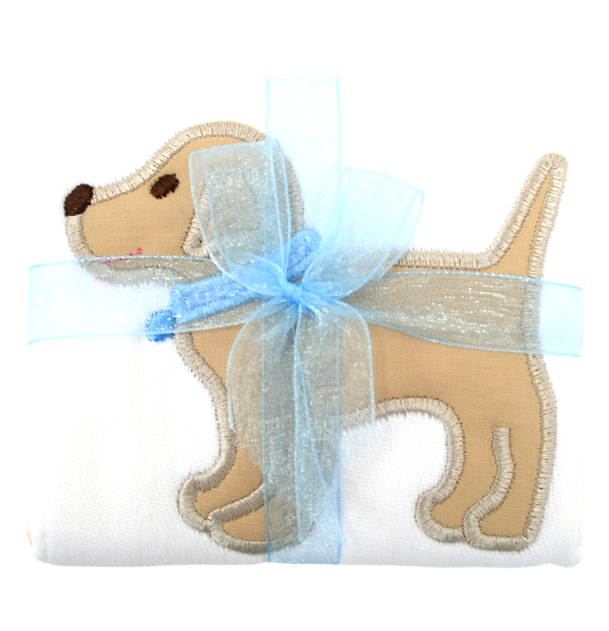 Blue Lab Puppy Applique Burp