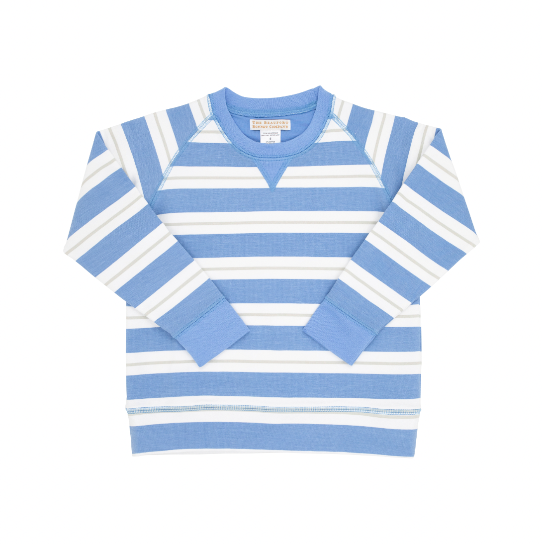 Cassidy Comfy Crewneck Barbados Blue/White/Sandy Spring Stone Stripe