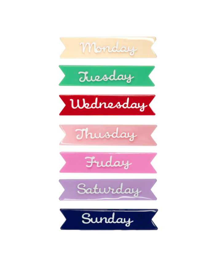 Days of the Week Hair Clip Set