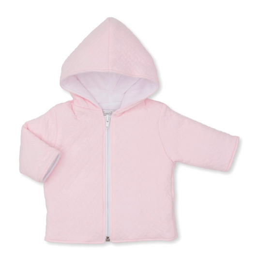 Jacquard Padded Zip Jacket Pink