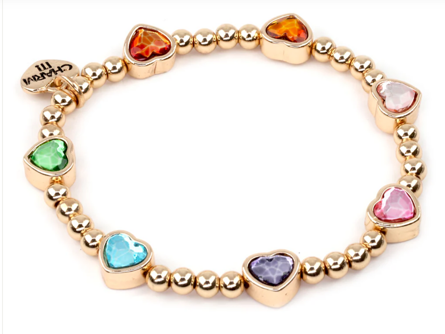 Gold Sparkle Heart Bracelet