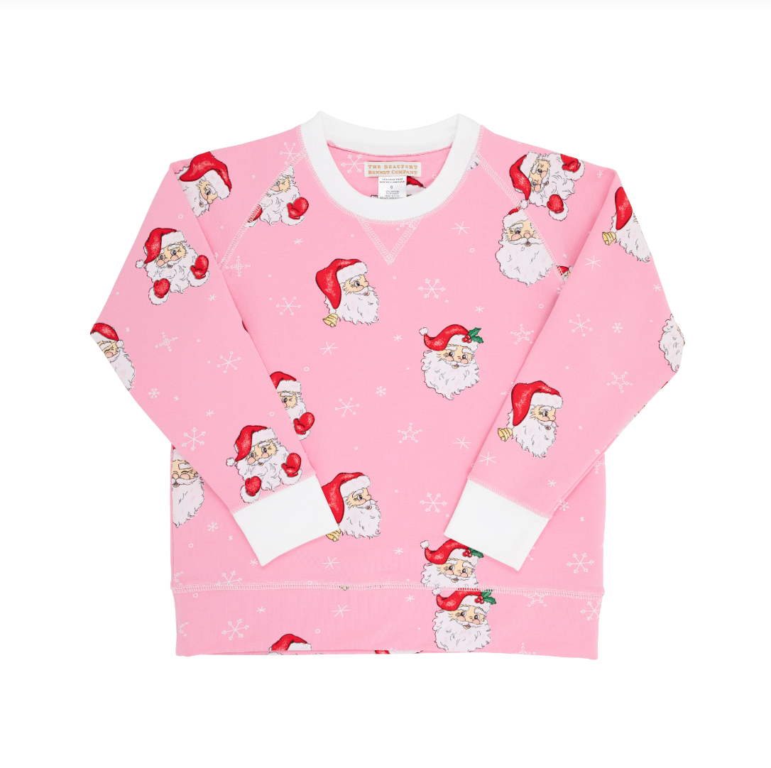 Cassidy Comfy Crewneck Dear Santa Hamptons Hot Pink