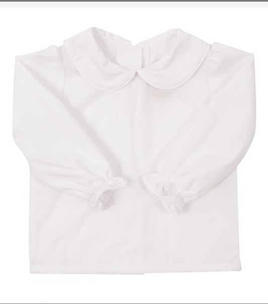 Maude's Peter Pan Collar Shirt Broadcloth LS Worth Avenue White