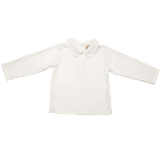 Peter Pan Collar Shirt Pima LS Worth Avenue White