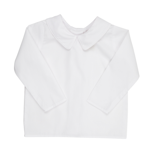 Peter Pan Collar Shirt Broadcloth LS Worth Avenue White