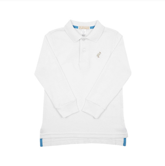 Prim & Proper Polo LS Pima Worth Avenue White/Multicolor