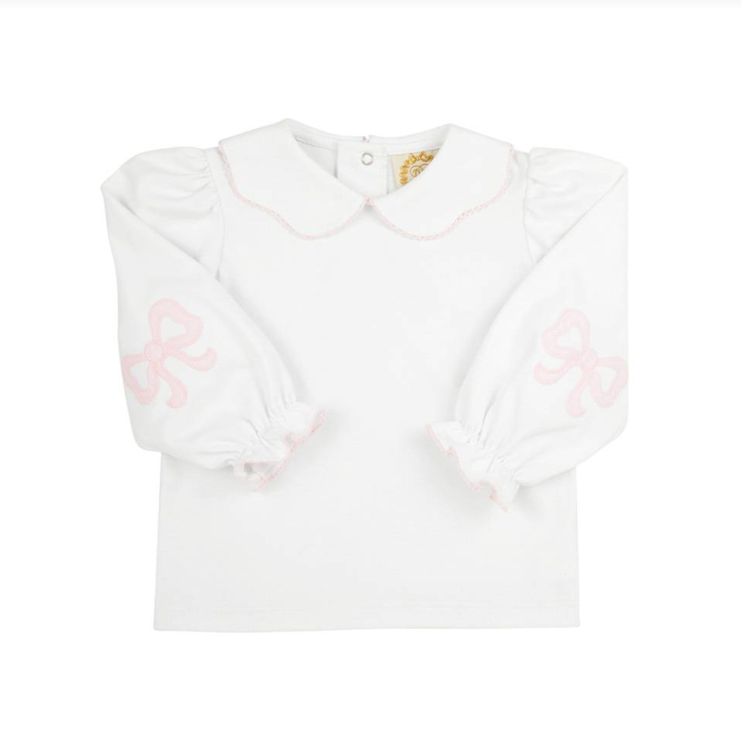 Emma's Elbow Patch Top Worth Avenue White/Palm Beach Pink