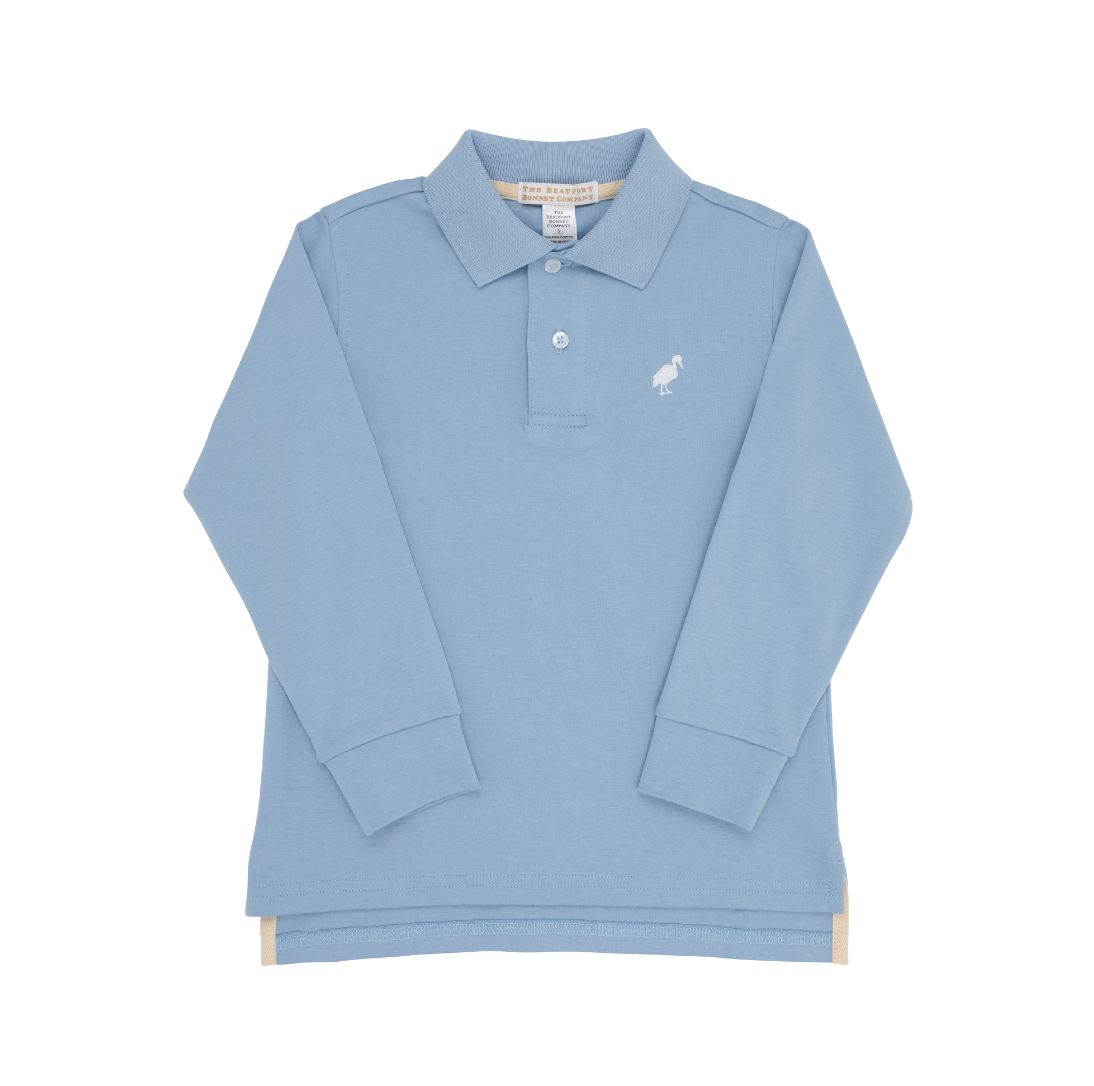 Primi & Proper Polo LS Pima Barrington Blue/Worth Avenue White