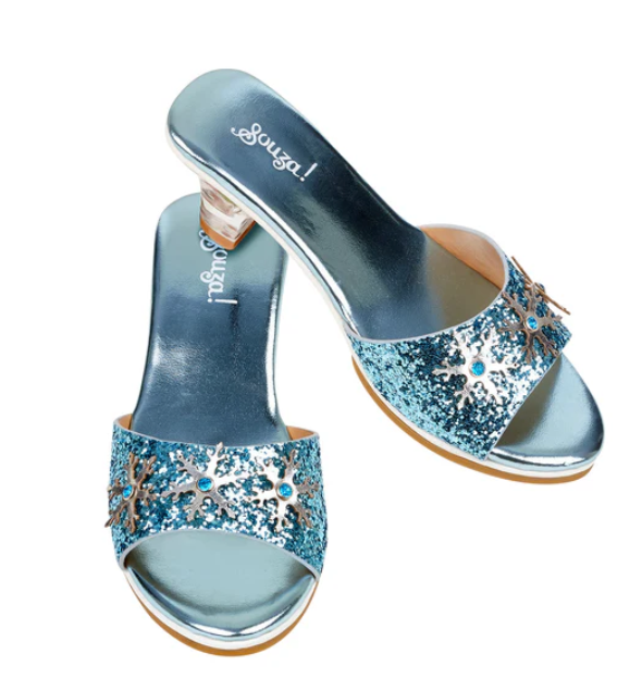 Ice Queen High Heel Slipper Metallic Light Blue