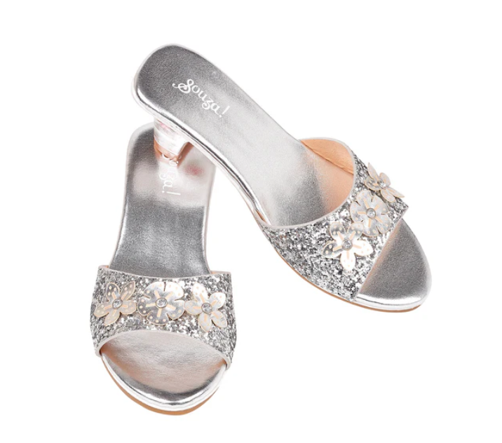 Mariona High Heel Slipper Metallic Silver