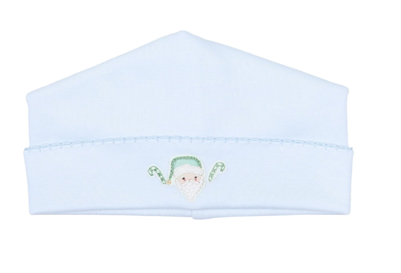 Sweet Little Christmas Embroidered Hat Blue