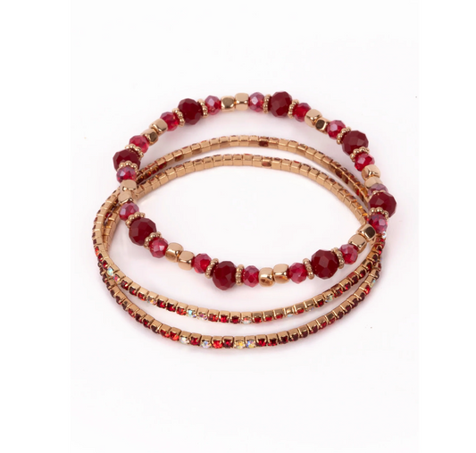 Boutique Ruby Red Bracelet Set