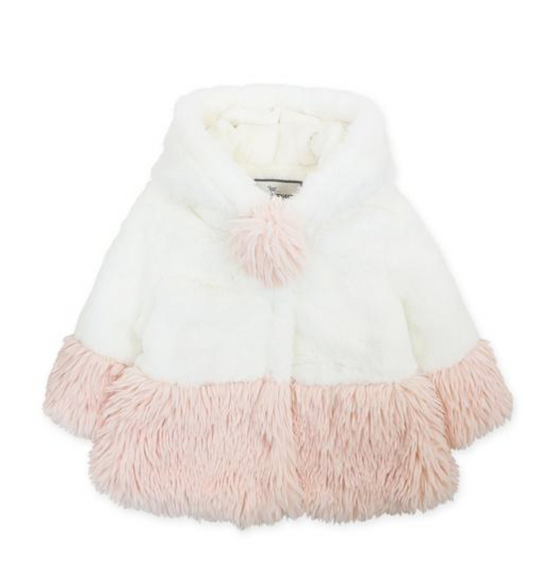 Shag Contrast Coat Strawberry Milk