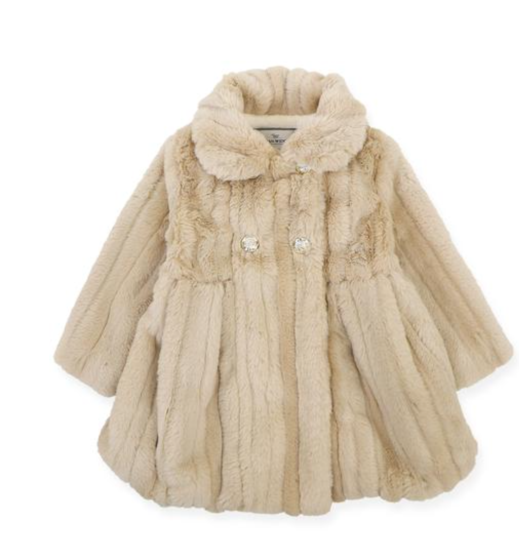 Balloon Coat Gold Mink Stripe