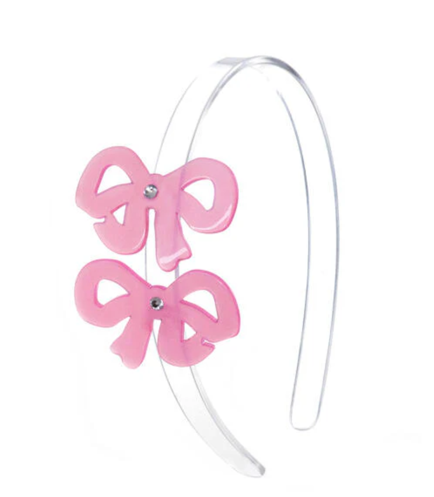 Bows Fancy Double Satin Pink Headband