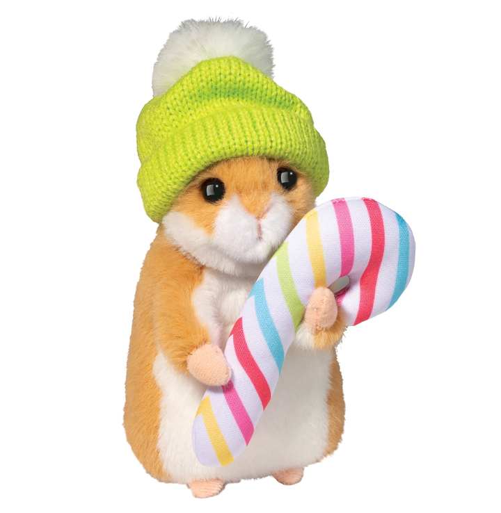 Hamster W/ Winter Hat & Candycane