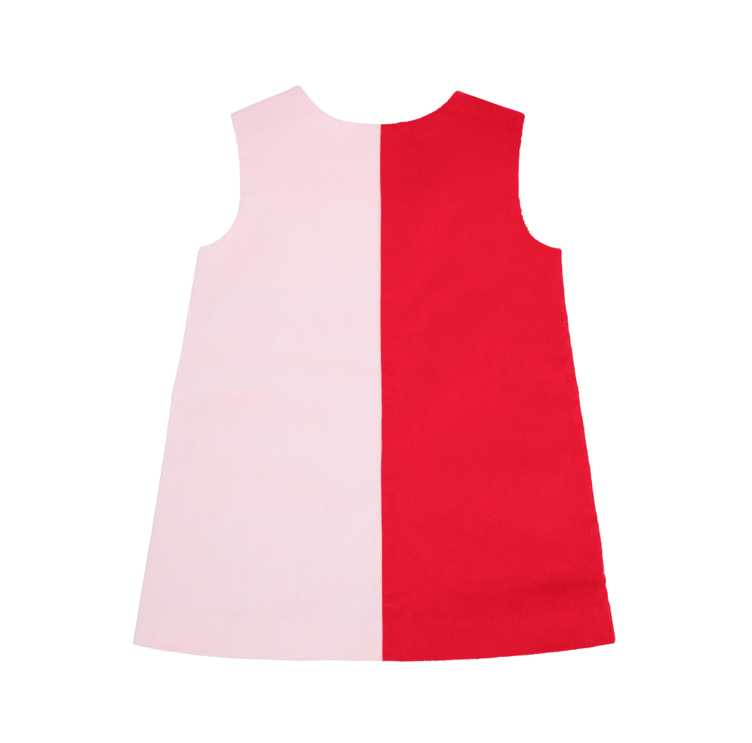 Katie Anne Colorblock Jumper Cord- Richmond Red/Palm Beach Pink