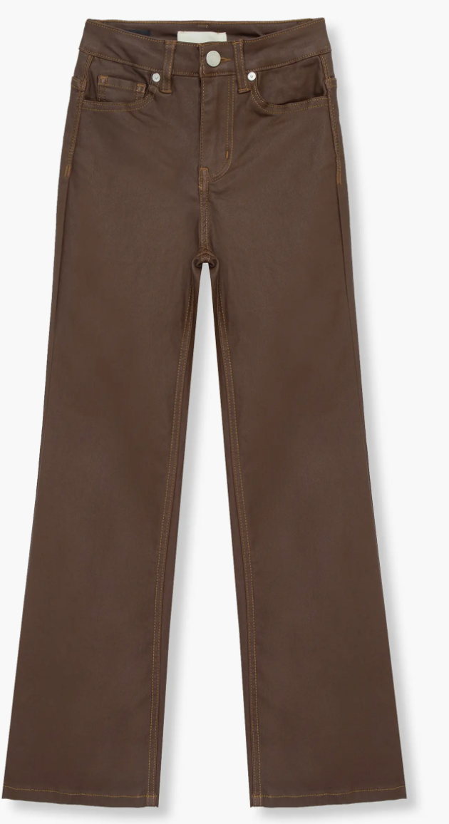 Coated Flare Brown Pant