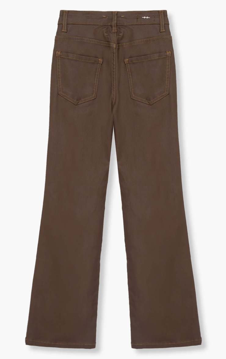 Coated Flare Brown Pant