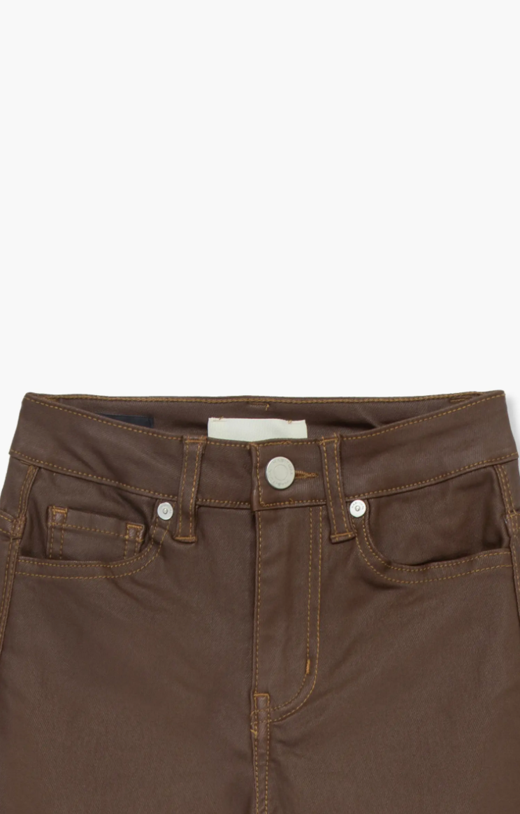 Coated Flare Brown Pant