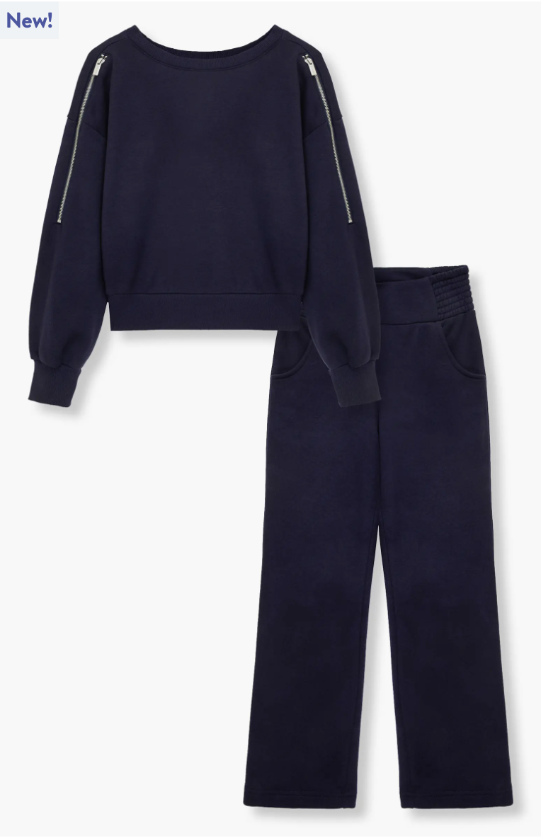 Navy Pullover Pant Set