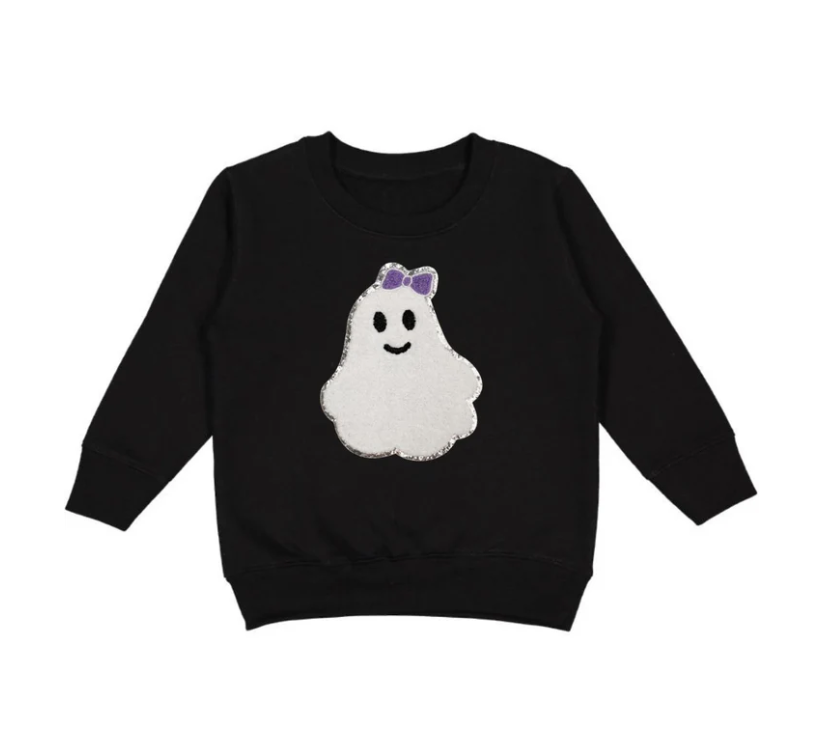 Girly Ghost Patch Halloween Sweatshirt