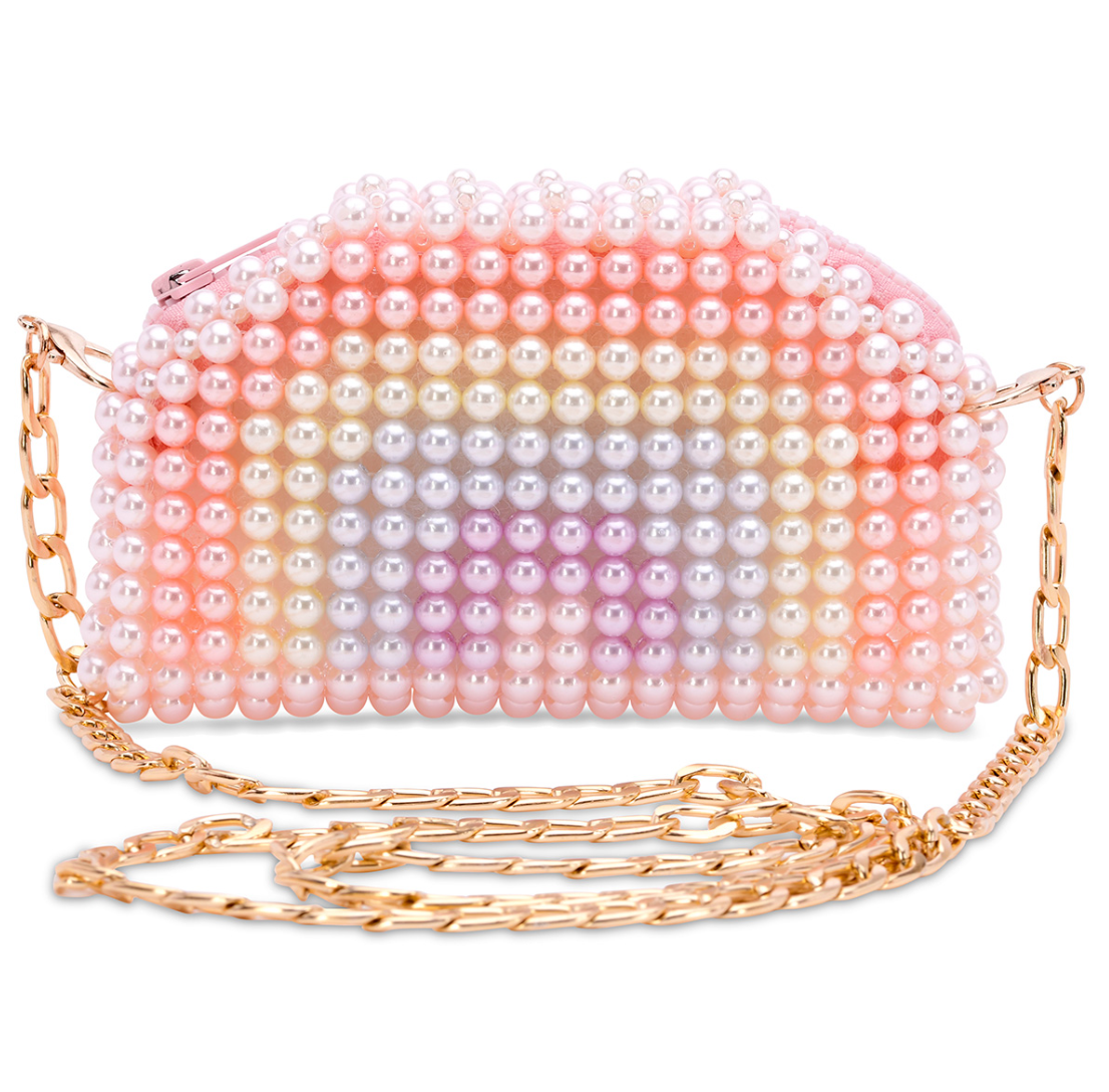 Rainbow Beaded Crossbody Bag