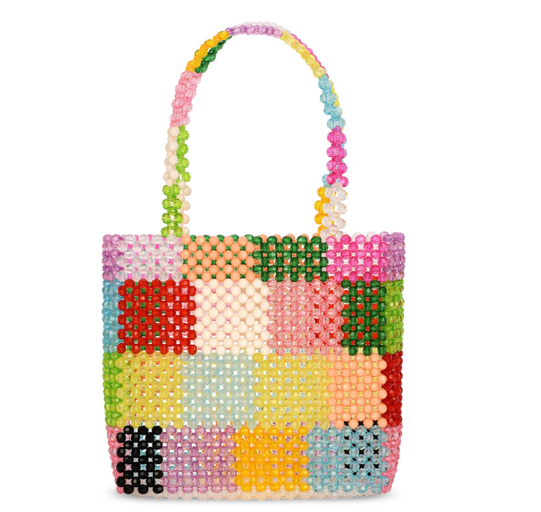 Color Block Beaded Bag