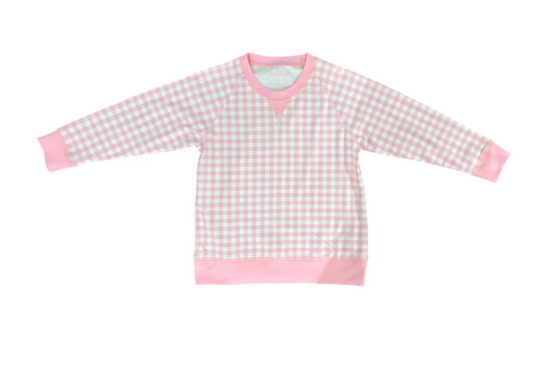 Sidney Knit Sweatshirt Pink Gingham