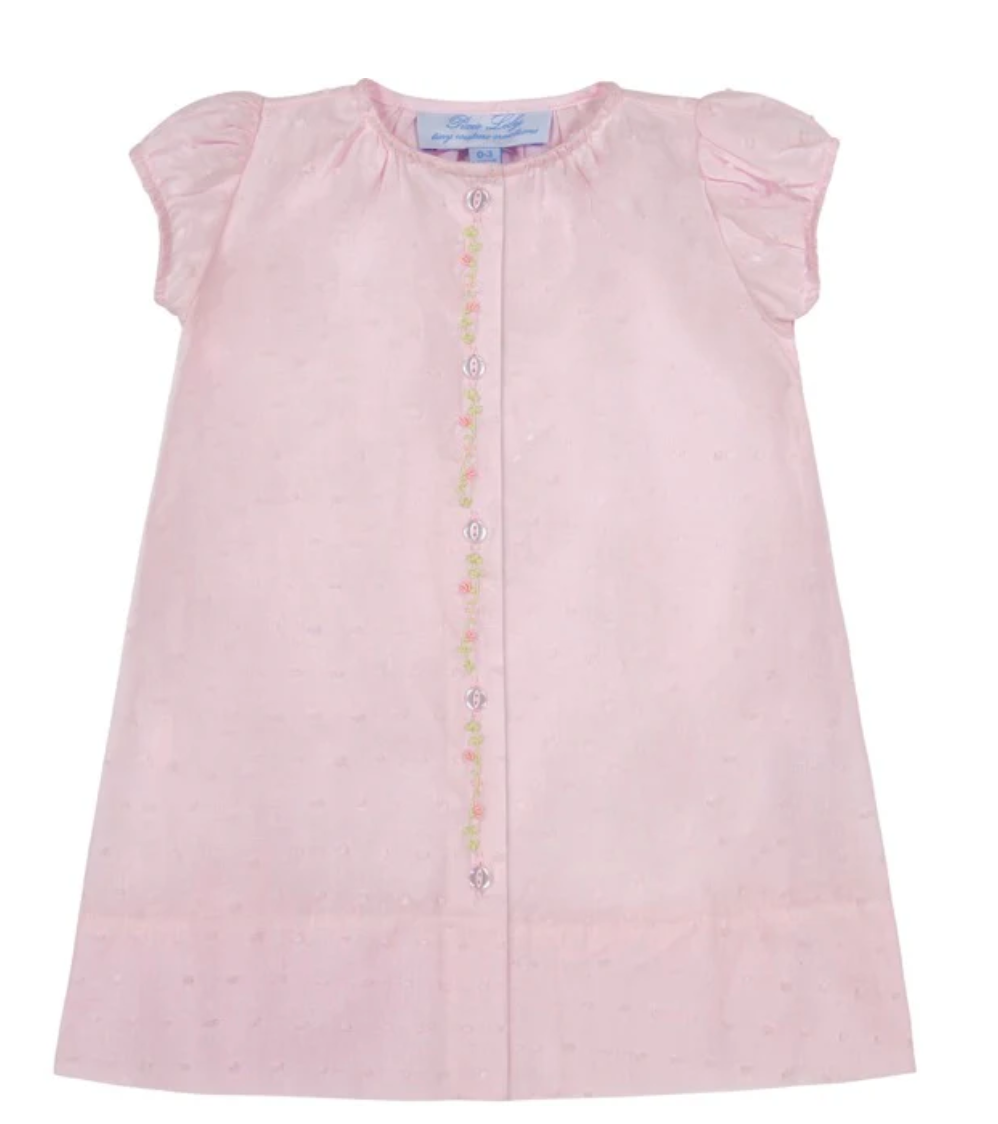 Pink Dotted Swiss Day Gown