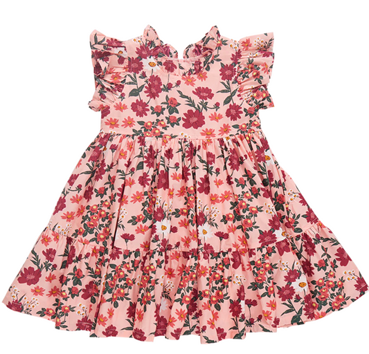 Jennifer Dress Pink Daisy Floral