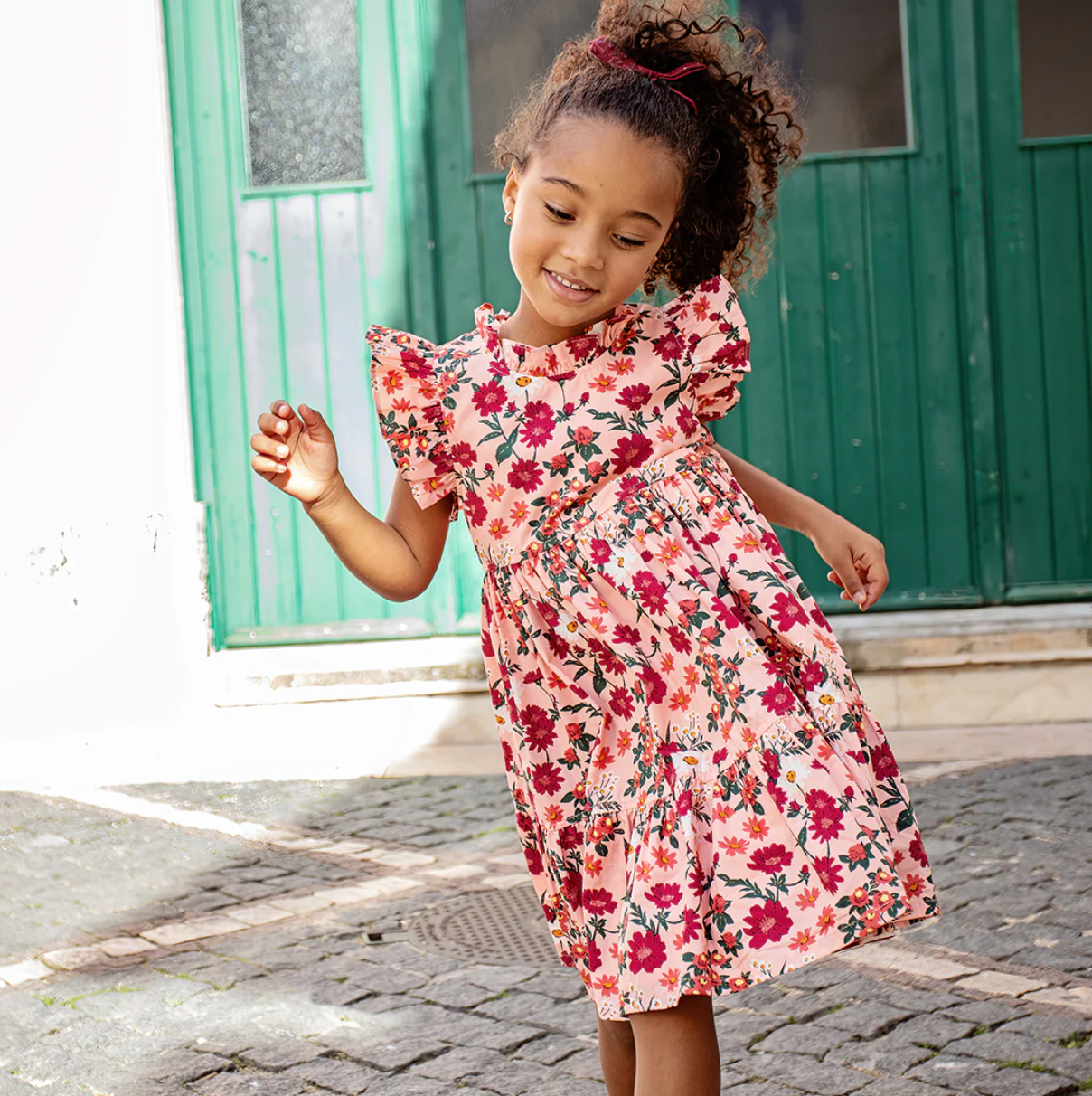 Jennifer Dress Pink Daisy Floral