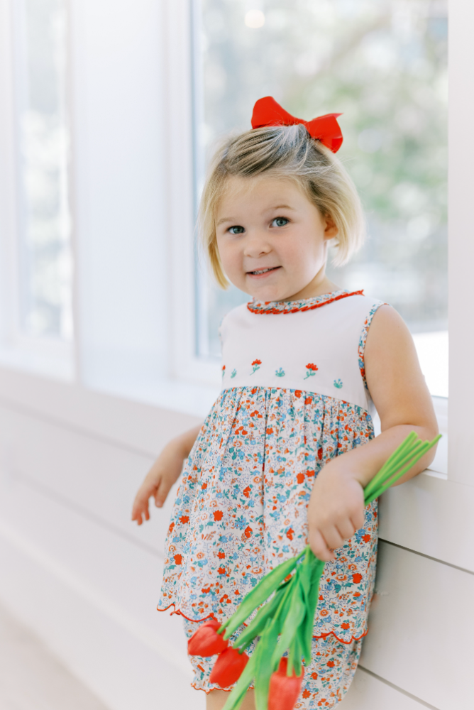 Rosie Red Floral Bloomer Set