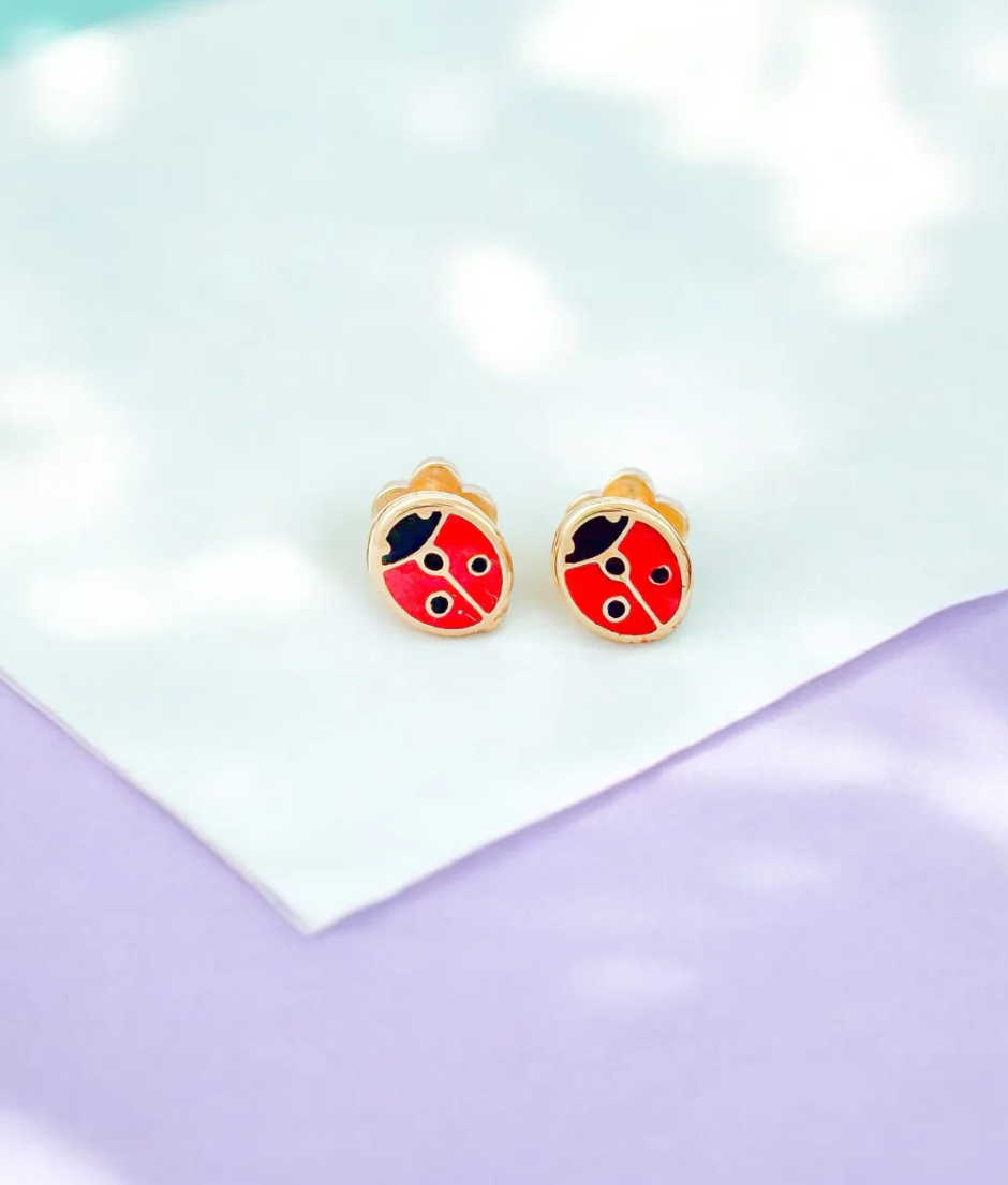 Ladybug Tiny Stud Earrings