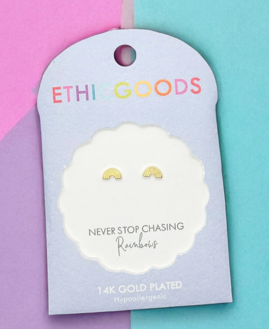 Rainbow Tiny Stud Earrings
