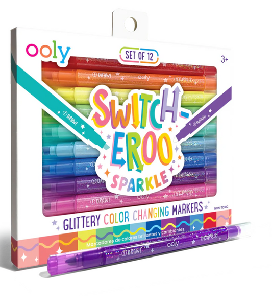 Switch-Eroo Sparkle Glittery Color Changing Markers - Set of 12