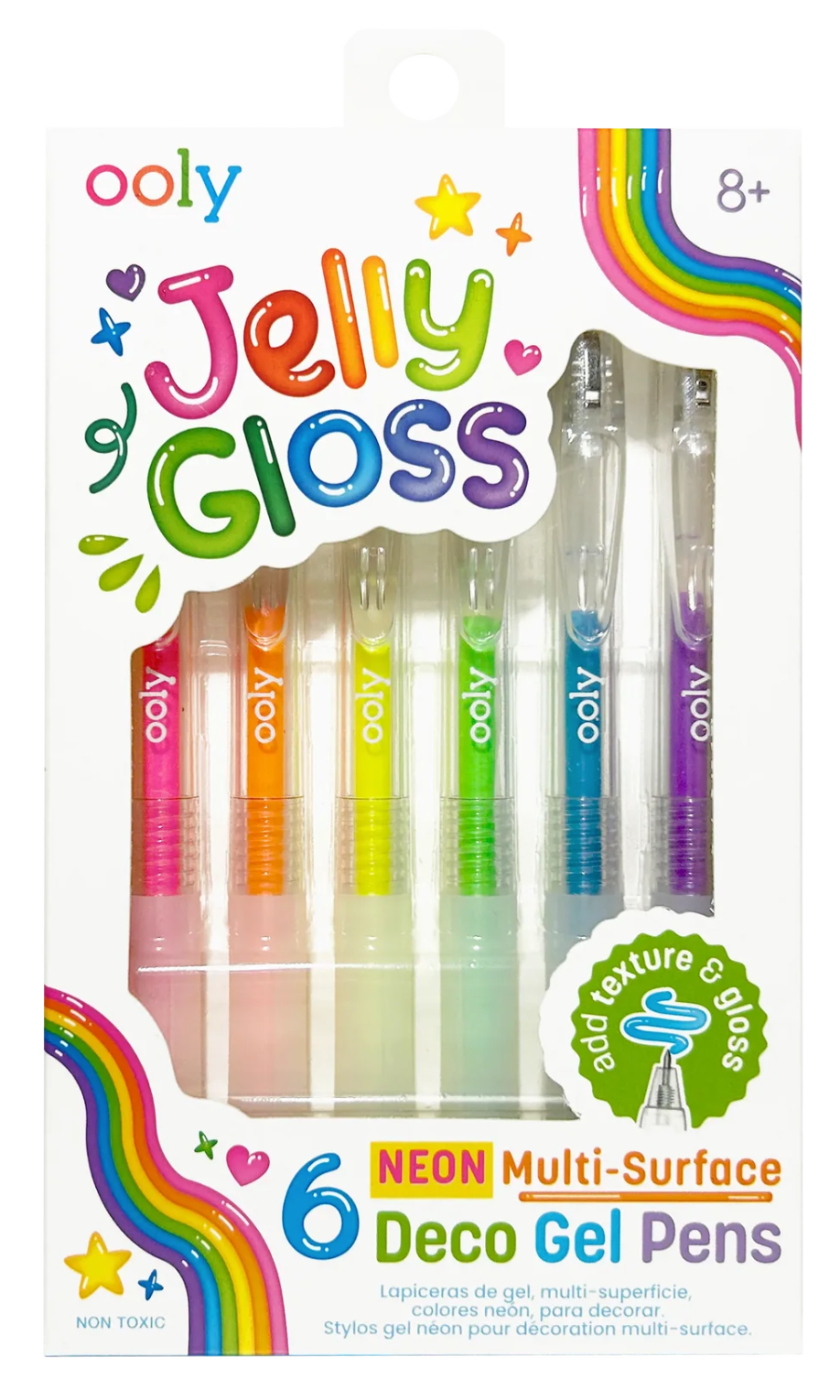 Jelly Gloss Neon Multi-Surface Deco Gel Pens - Set of 6