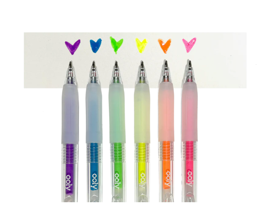 Jelly Gloss Neon Multi-Surface Deco Gel Pens - Set of 6