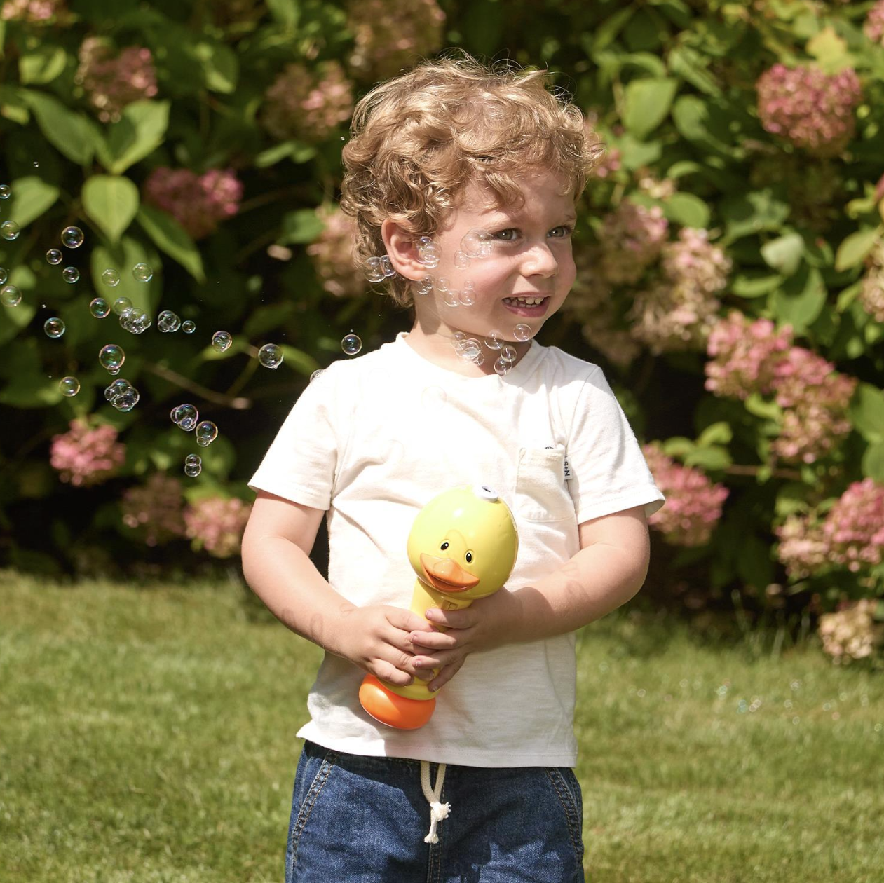 LED Illuminating Bubble Wand Blower