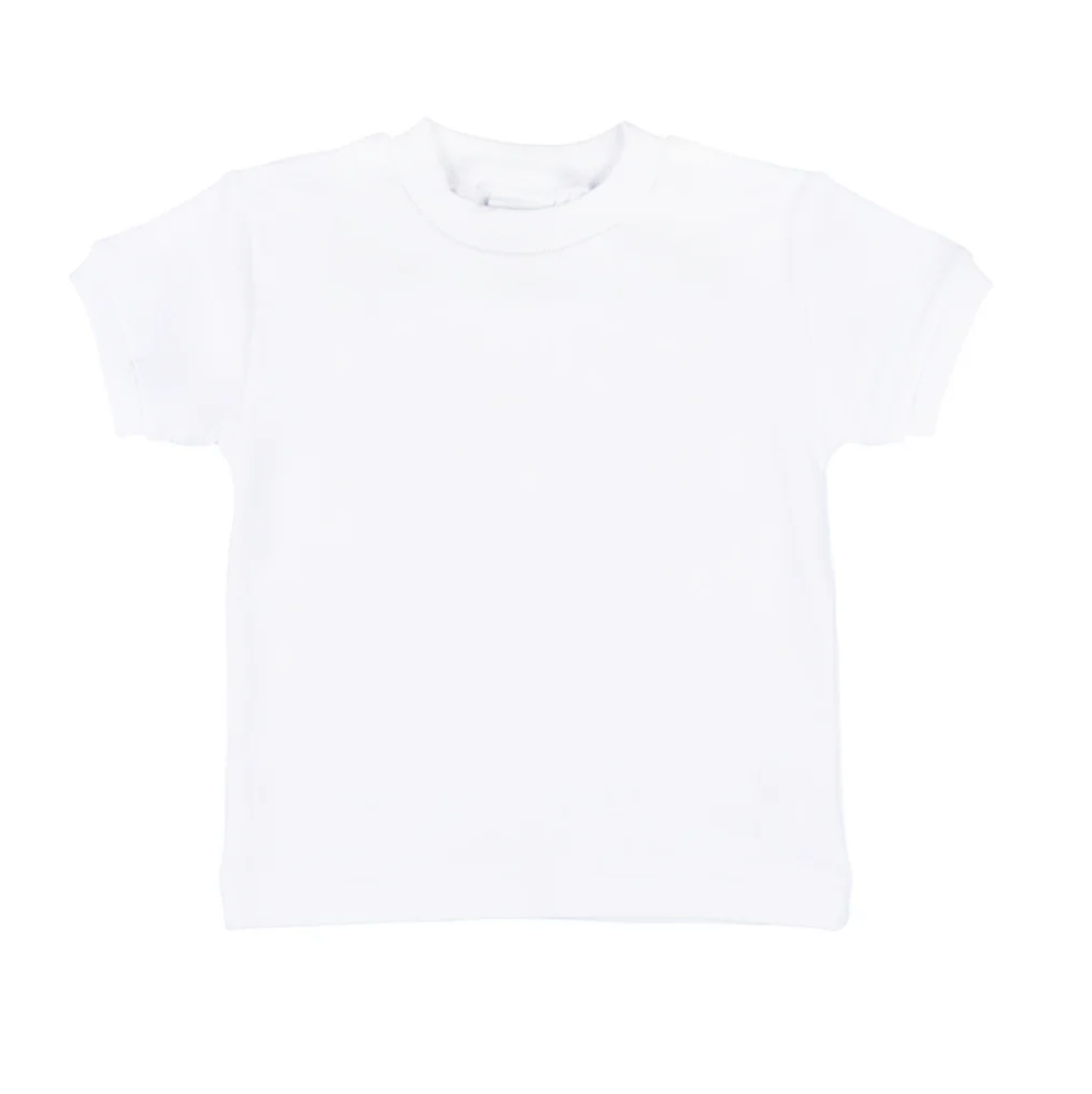 White Short Sleeve T-Shirt with Rib Trim