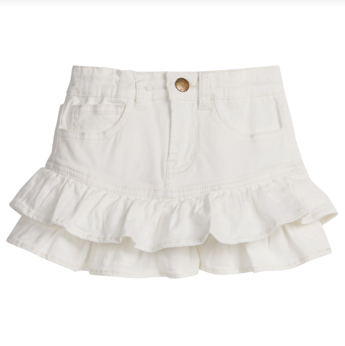 Denim Mini Skirt Ivory
