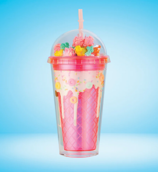 Rainbow Popcorn Tumbler Pink