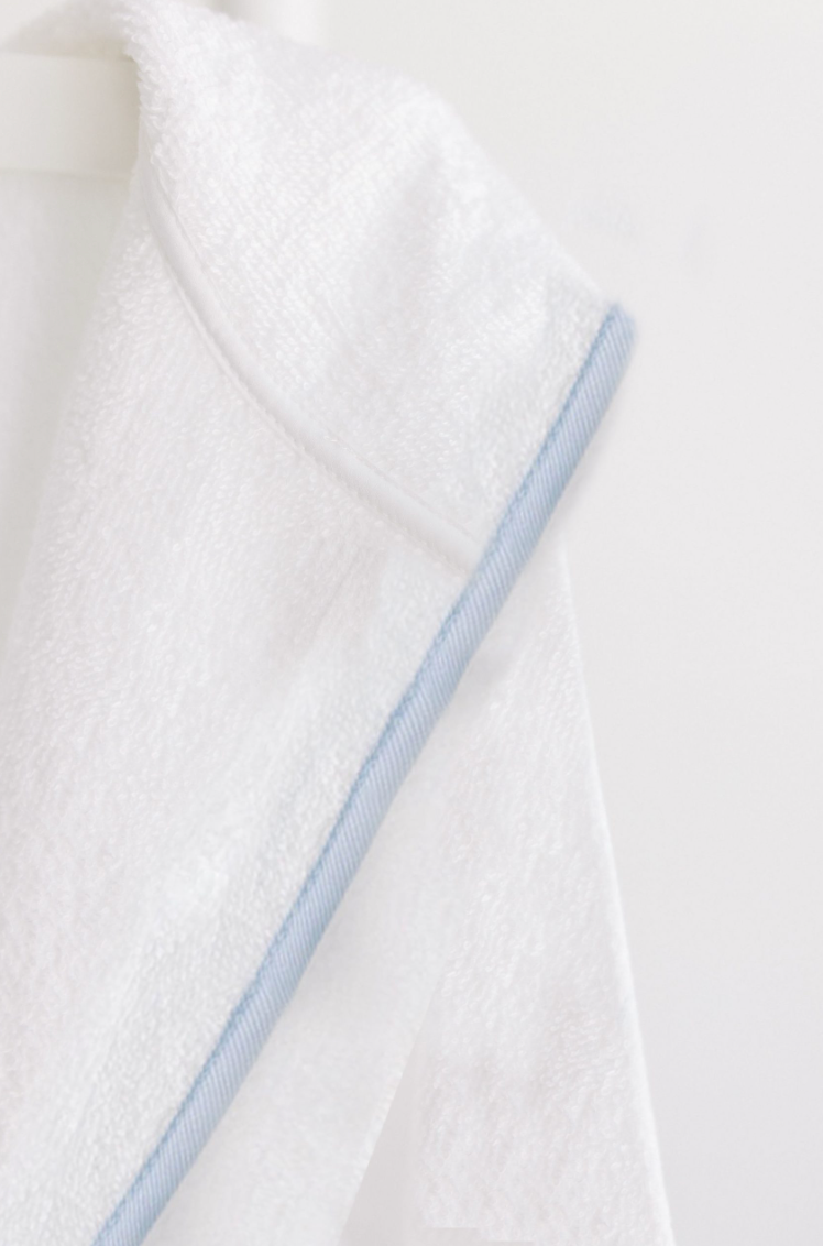 Bathrobe – White With Blue Pinstripe