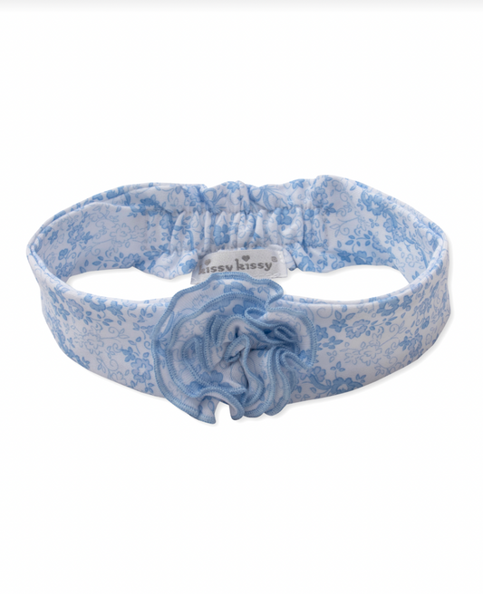 Old English Roses Headband Light Blue