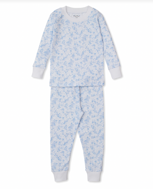 Old English Roses Pajama Set Light Blue