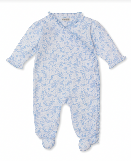 Old English Roses Footie Light Blue