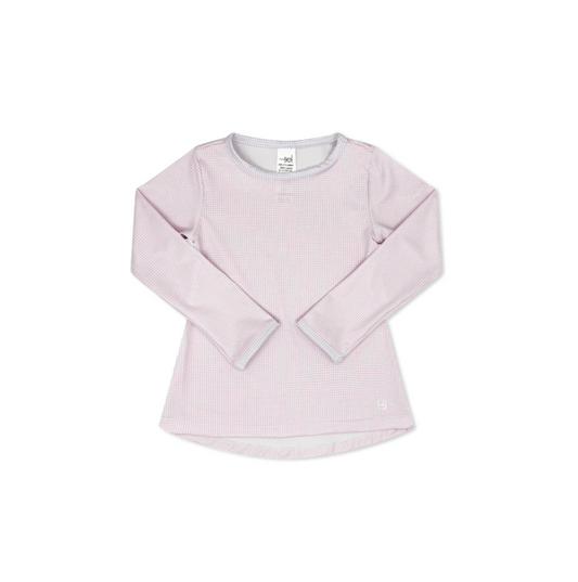 Bridget Basic Tee LS- Cotton Candy Pink Minigingham, Petal Purple MInigingham