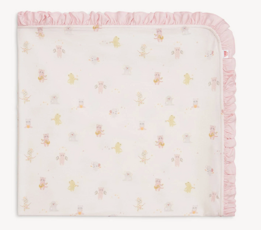 Pink Baby Beats Modal Blanket with Ruffle